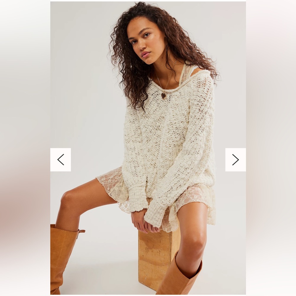 In A Swirl Free People Pullover Knit Sweater